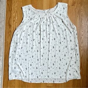 LOFT Maternity Fern Smocked Mixed Media Shell Size XL Maternity